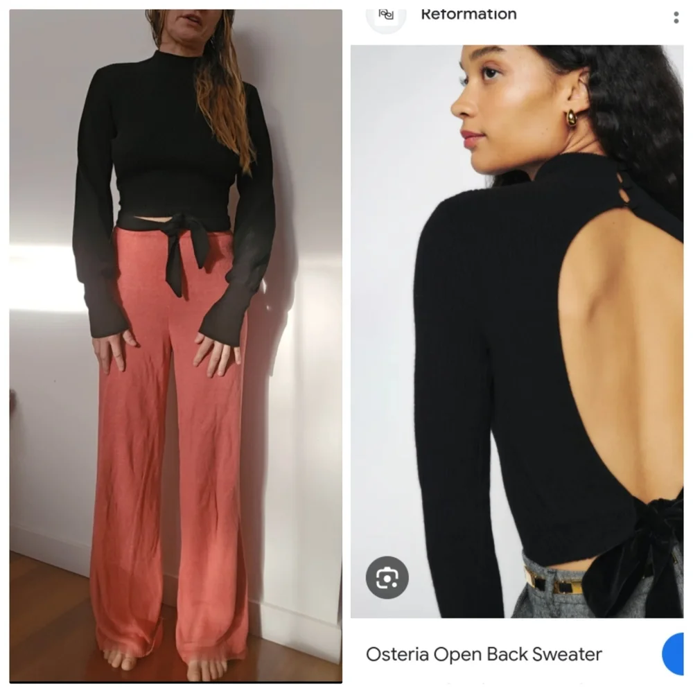 Nwt reformation Osteria Cashmere Open Back Sweater s - Picture 3 of 9